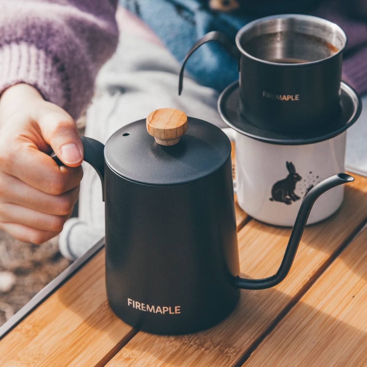 کتری FireMaple Orca 600ml | کتری استیل کمپینگ مخصوص دم‌آوری قهوه - Image 8